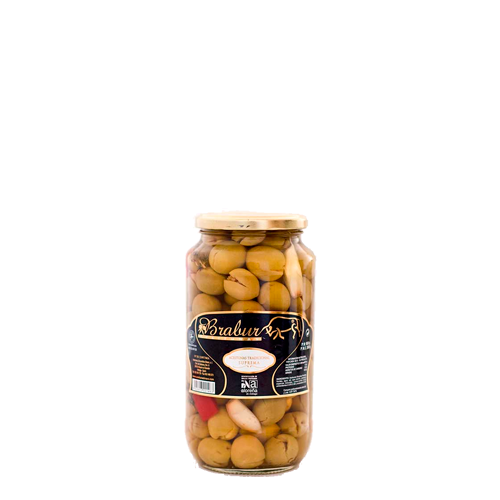Aloreña zaļās olīvas ar kauliņu marinādē (DOP) Brabur