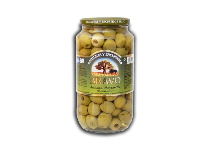 Green Manzanilla olives, pitted